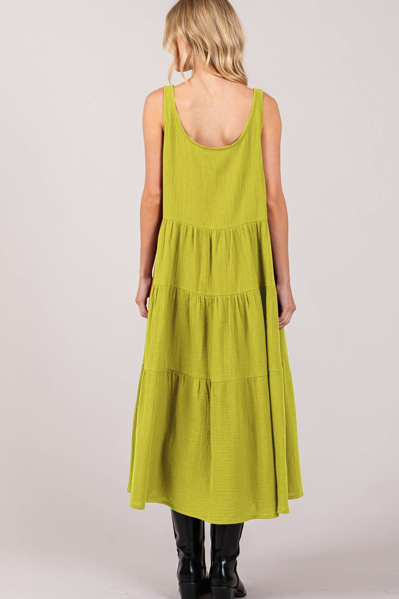 Lara Daisy Inc. Lightweight Gauze Tiered Midi Dress