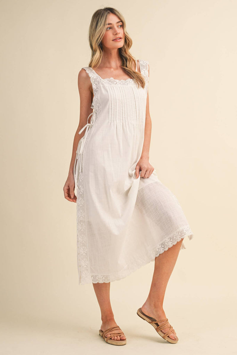 &merci Lace Trim Midi Dress