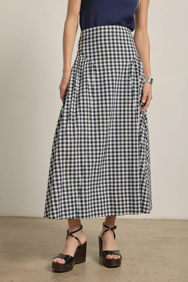 Raisonnel Gingham Check Midi Skirt