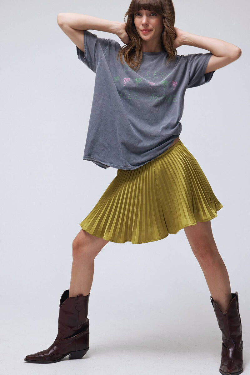 Lara Daisy Inc. Pleated Satin Mini Skort