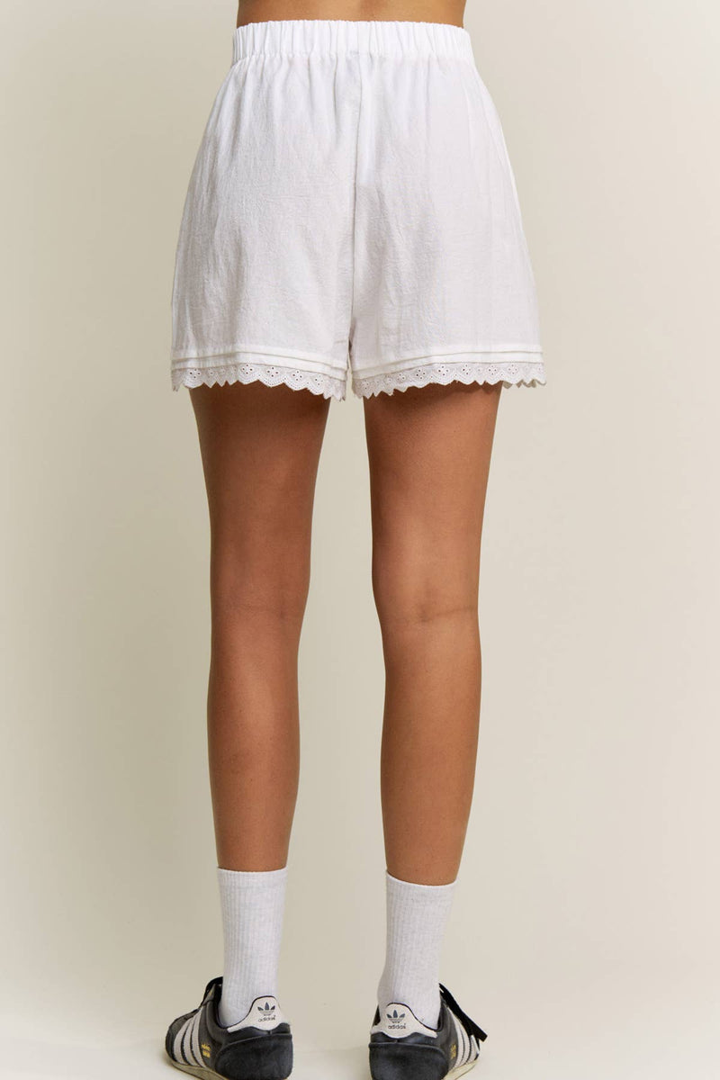 Lara Daisy Inc. Soft Cotton Lace Trim Lounge Shorts