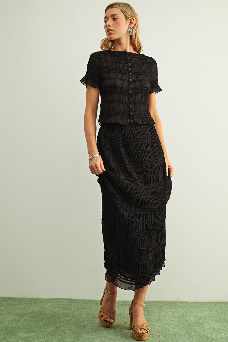 Miou Muse Chiffon Short Sleeve Top