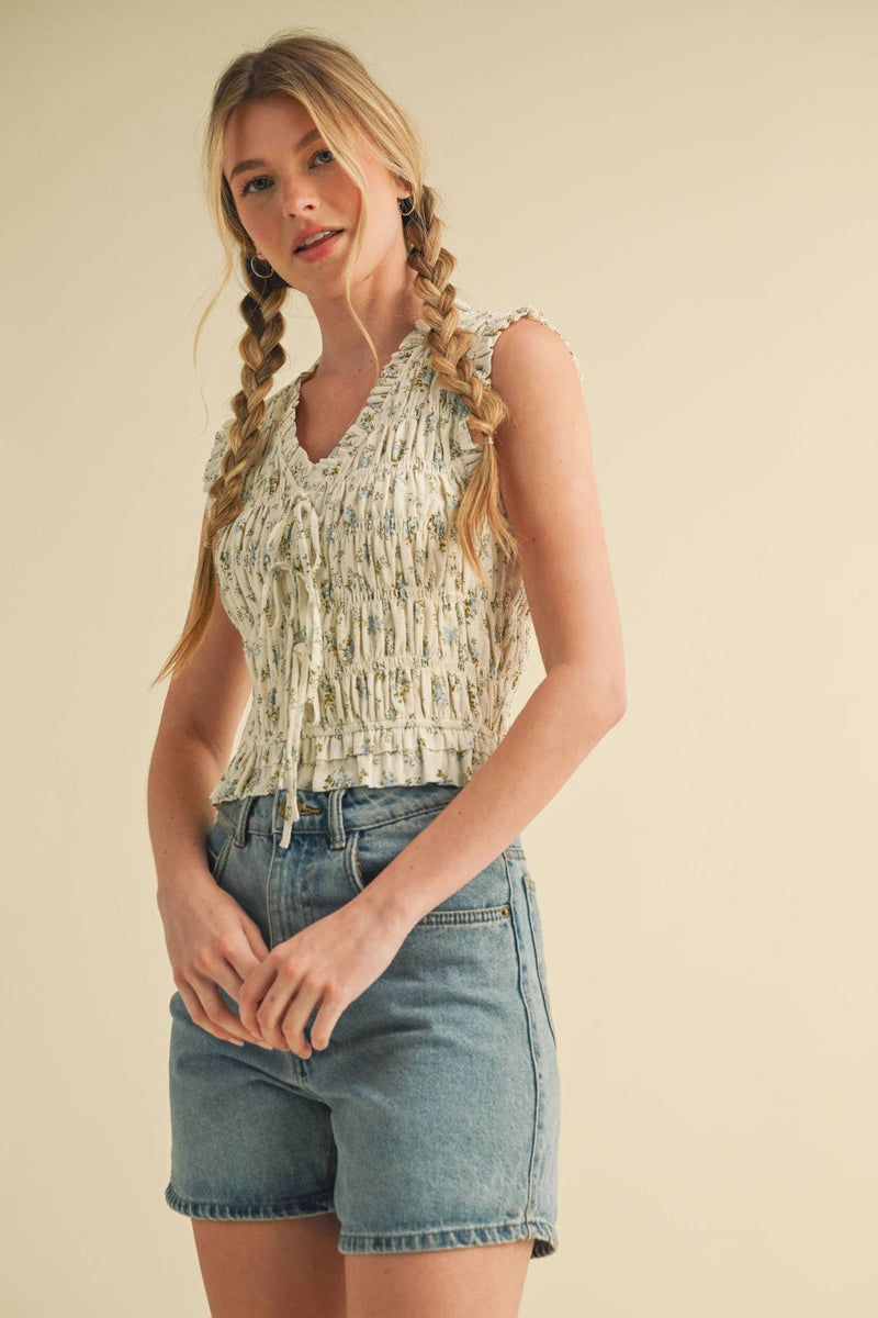 &merci Smocked Ruffle Top