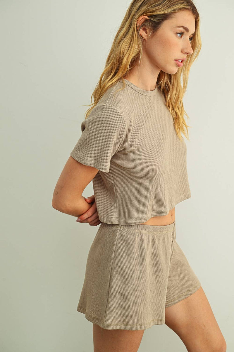 Miou Muse Waffle Knit Lounge Shorts