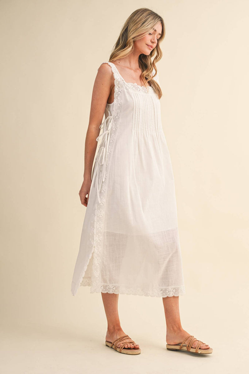 &merci Lace Trim Midi Dress