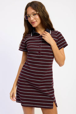 STRIPED MINI SHIRT DRESS