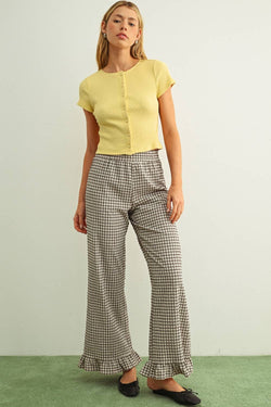 Miou Muse Button Front Short Sleeve Top