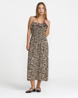 RVCA Zed Midi Dress Light Tan