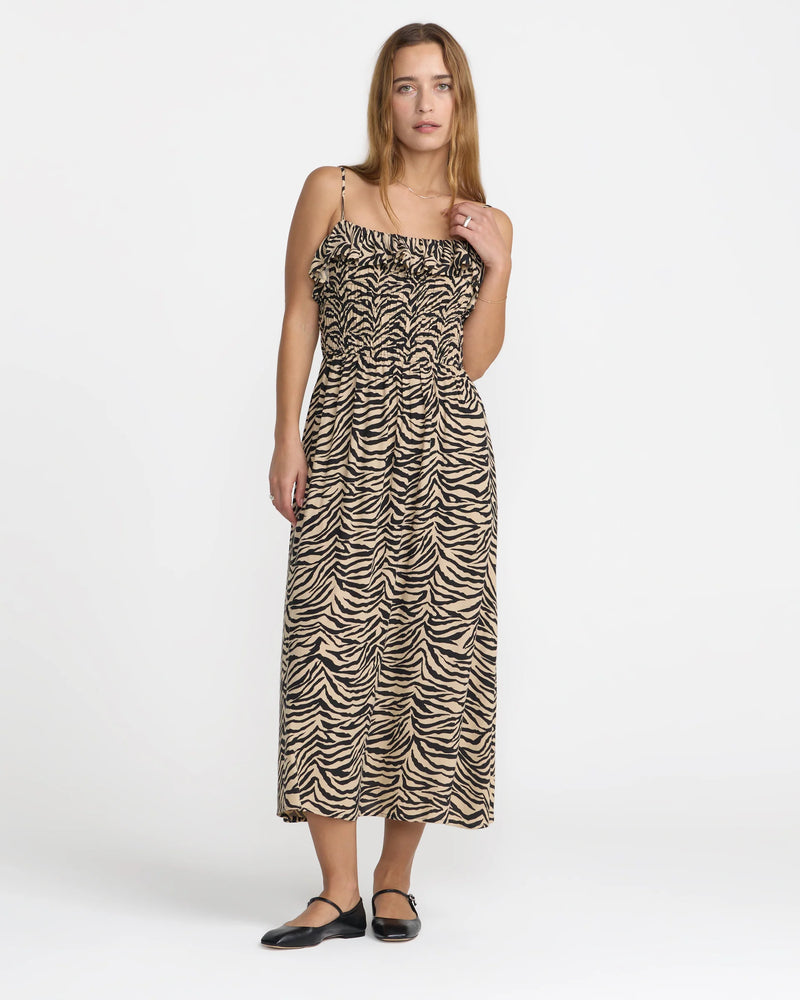 RVCA Zed Midi Dress Light Tan