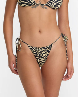 RVCA Zed Slide Skimpy Bikini Bottoms in Light Tan