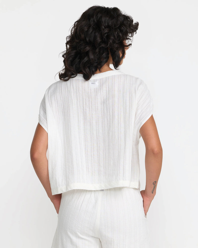 RVCA Vista Tie Front Top in Cloud