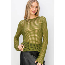 HYFVE Open Knit Long Sleeve Sweater