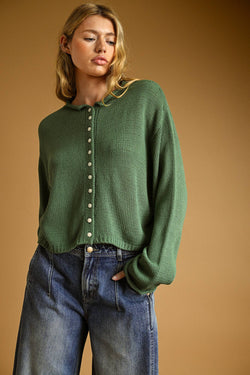 Miou Muse Button Front Easy Knit Cardigan