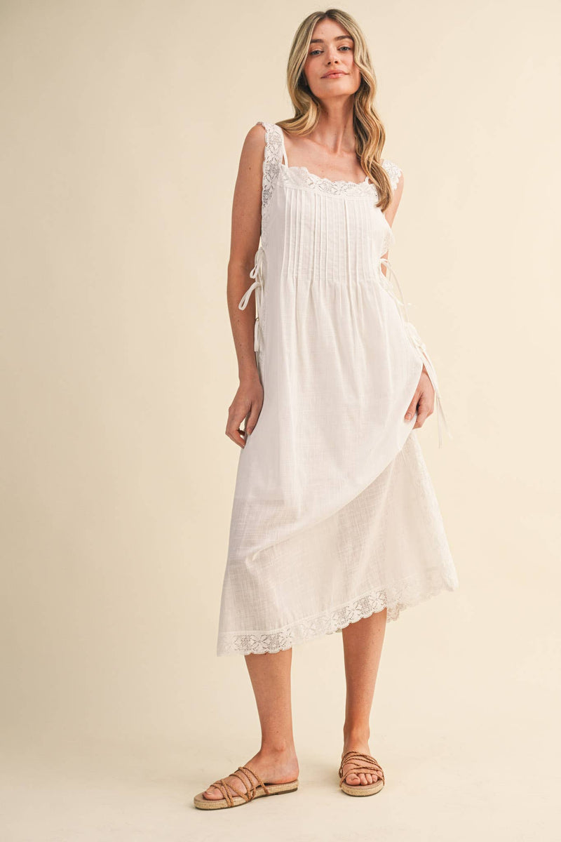 &merci Lace Trim Midi Dress
