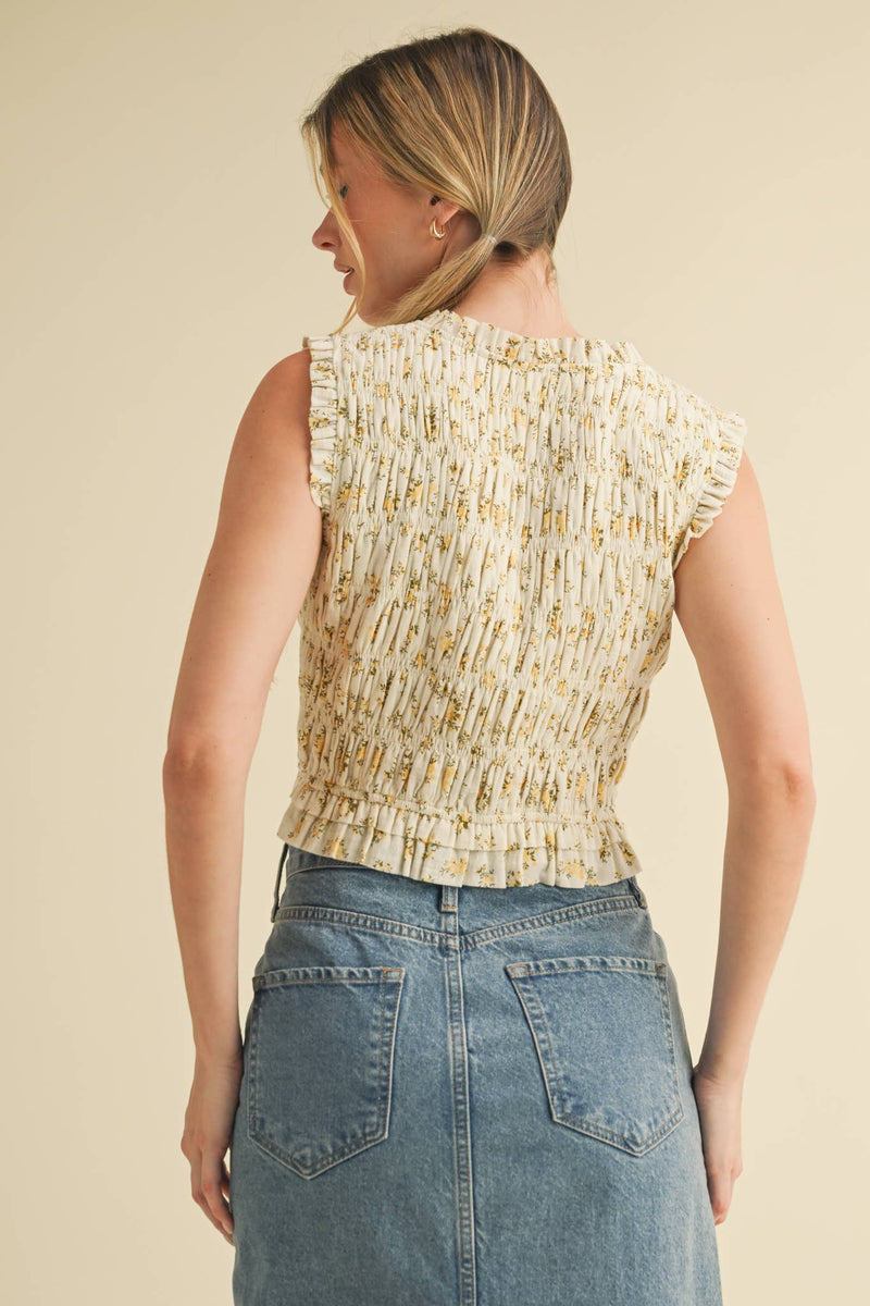 &merci Smocked Ruffle Top