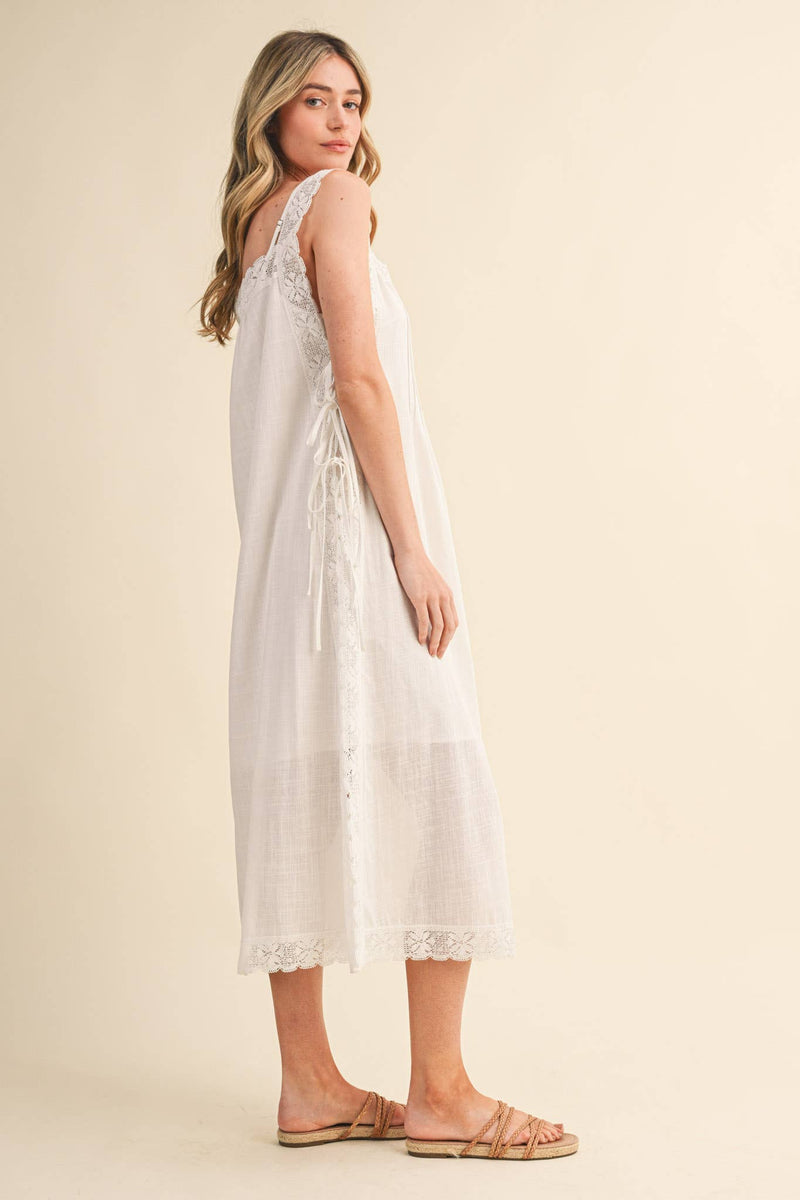 &merci Lace Trim Midi Dress