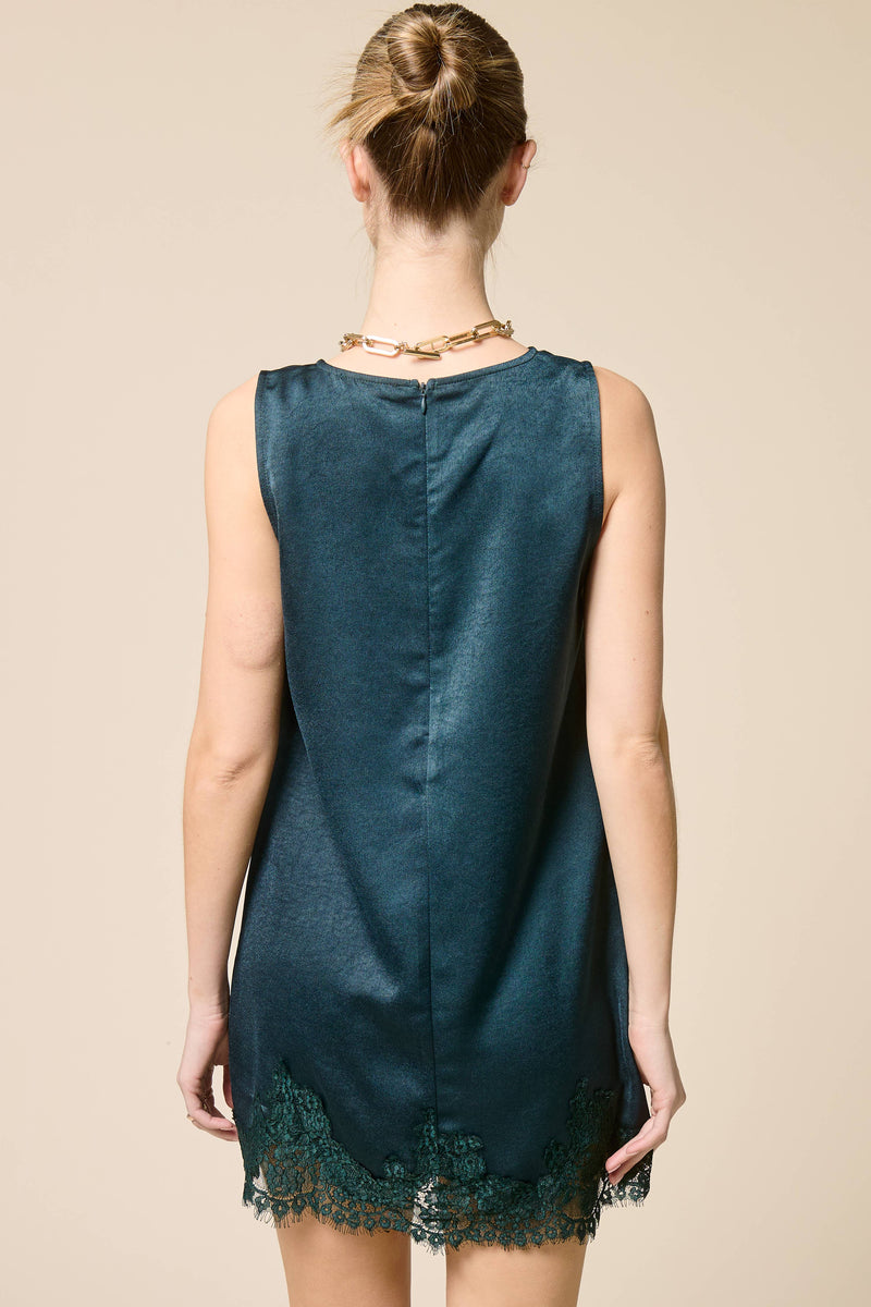 Mimosa Lace Trim Sleeveless Mini Dress