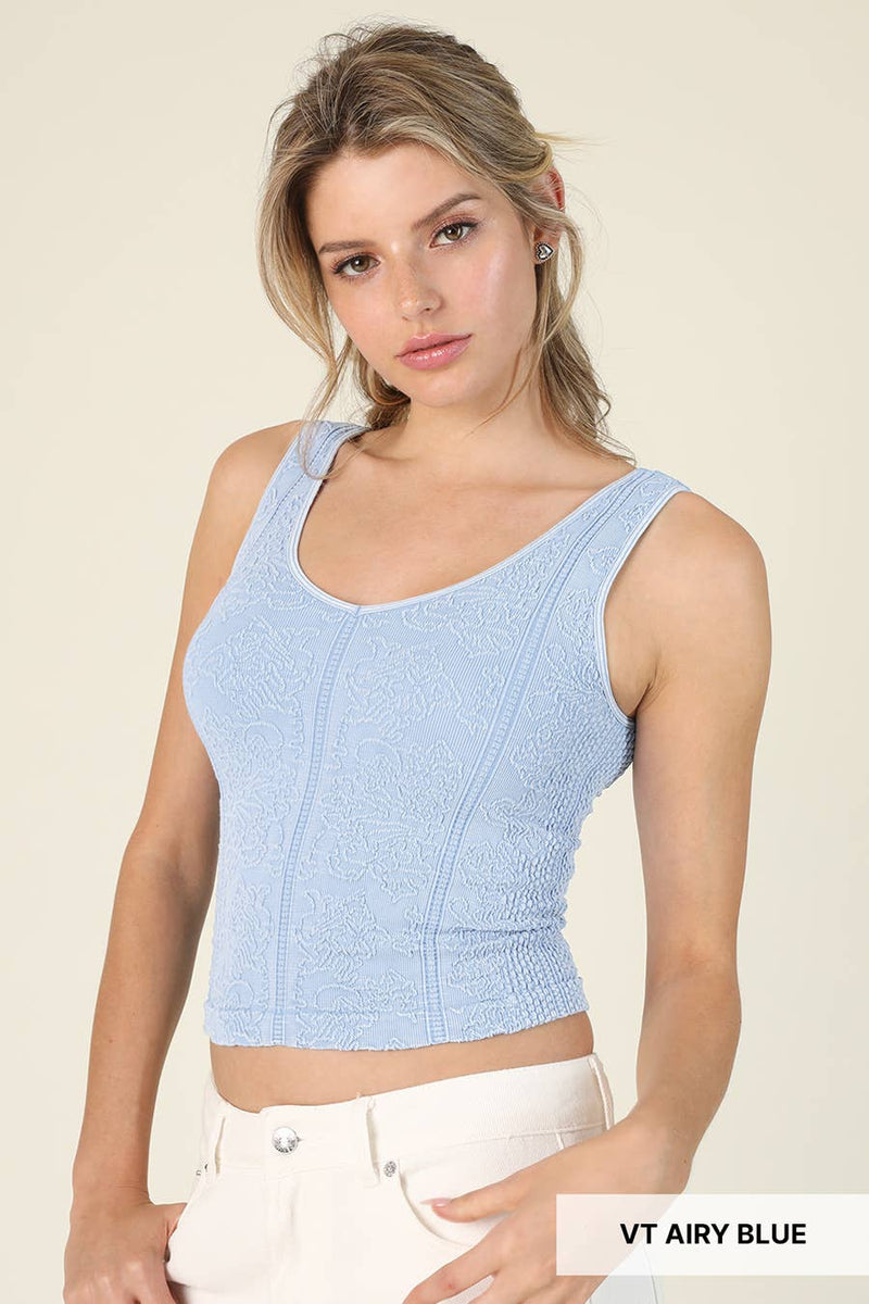 Nikibiki Vintage Reversible Textured Top