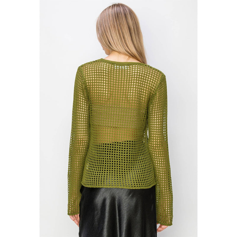 HYFVE Open Knit Long Sleeve Sweater