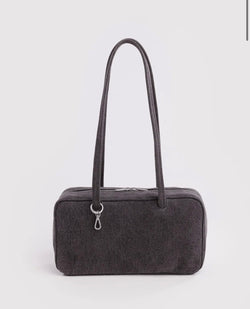 Baggu Denim Bowler Bag - Washed Black Denim