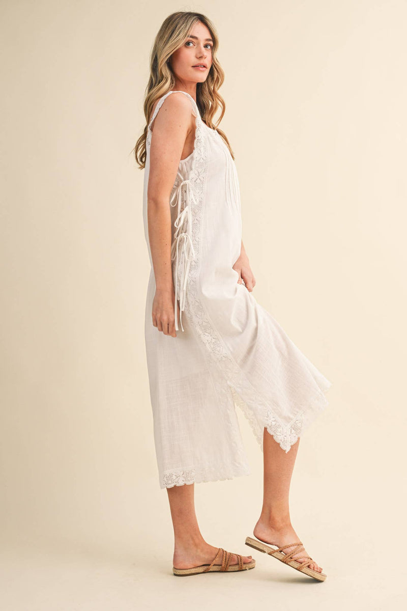 &merci Lace Trim Midi Dress
