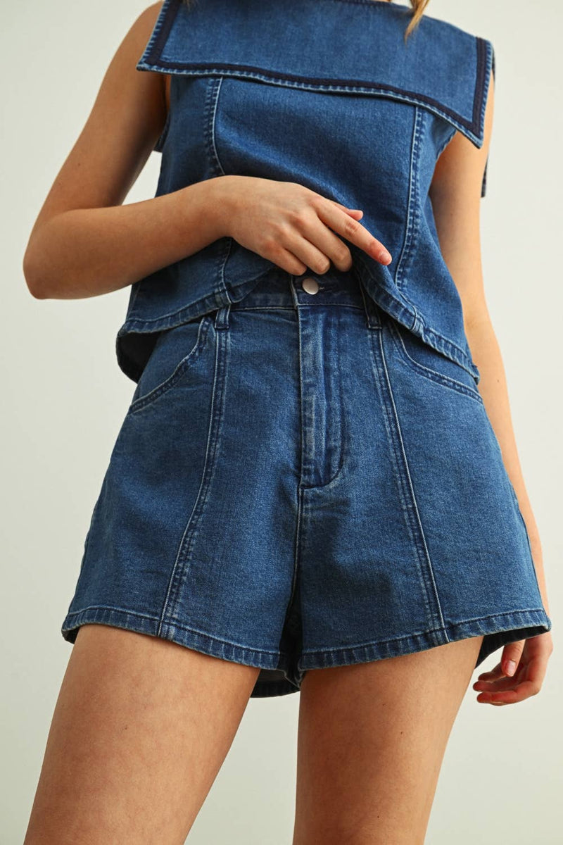 MIOU MUSE STRETCH DENIM SHORTS