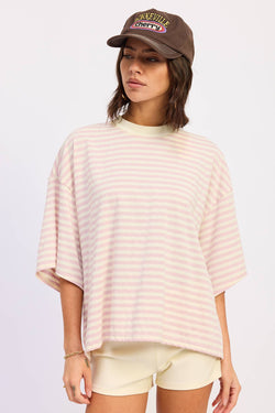 STRIPED OVERSIZE BASIC T SHIRT