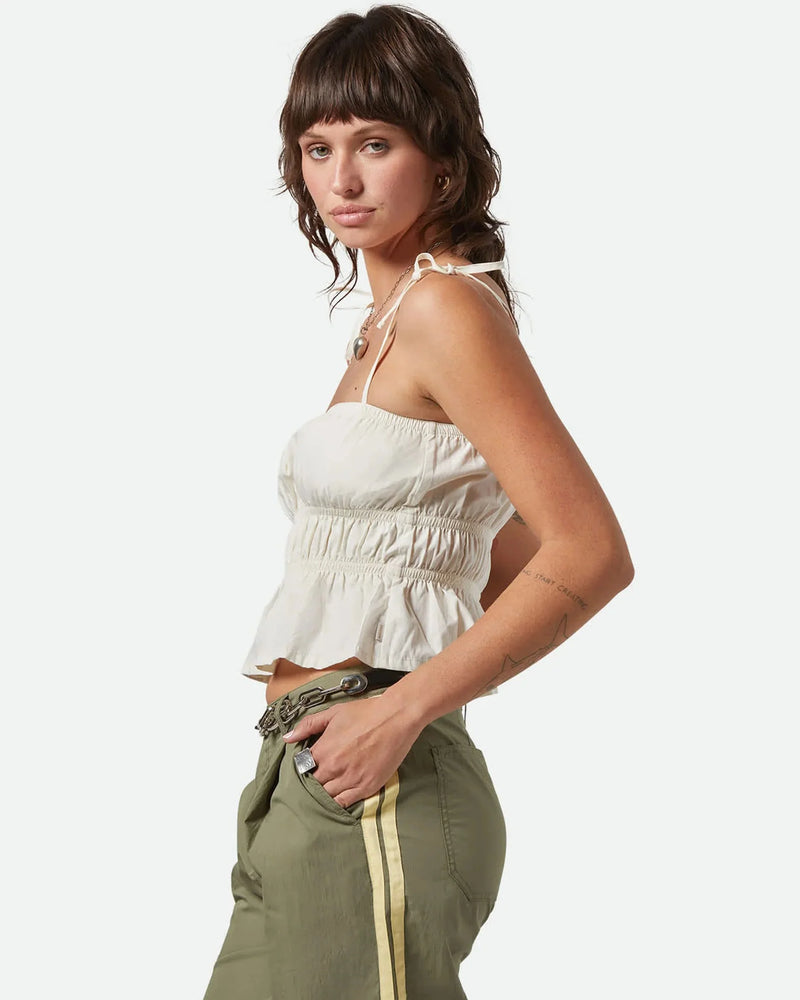 Brixton Eden Smocked Top - Off White 100% Organic Cotton
