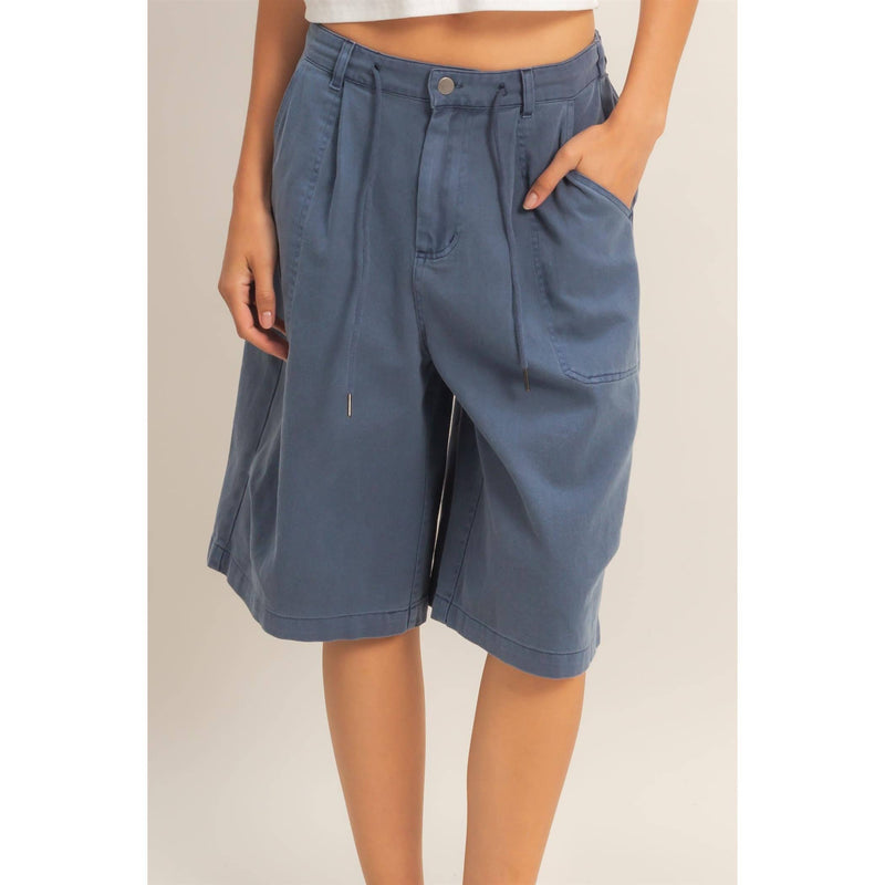 HYFVE Drawstring Waist Wide Leg Jorts
