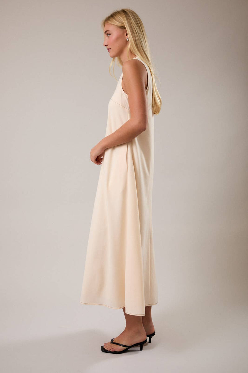 Le Lis ROUND NECK SLEEVELESS MAXI DRESS
