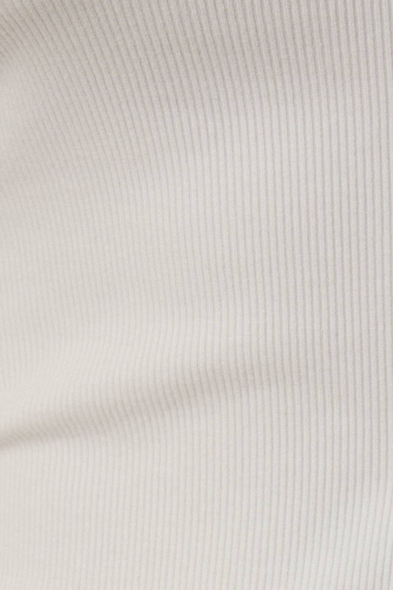 Le Lis ROUND NECK LONG SLEEVE BUTTON DOWN RIB TOP