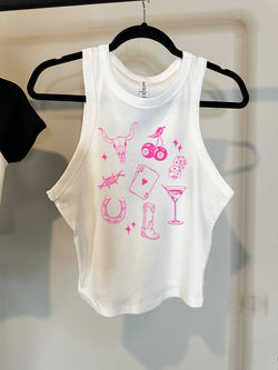 Western Martini Cropped Tank