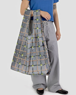 Baggu Big Bag Beaded Plaid Print