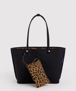 BAGGU LARGE REVERSIBLE TOTE - LEOPARD MIX