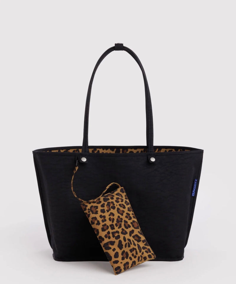 BAGGU LARGE REVERSIBLE TOTE - LEOPARD MIX