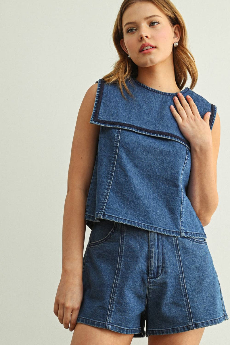 MIOU MUSE STRETCH DENIM SHORTS