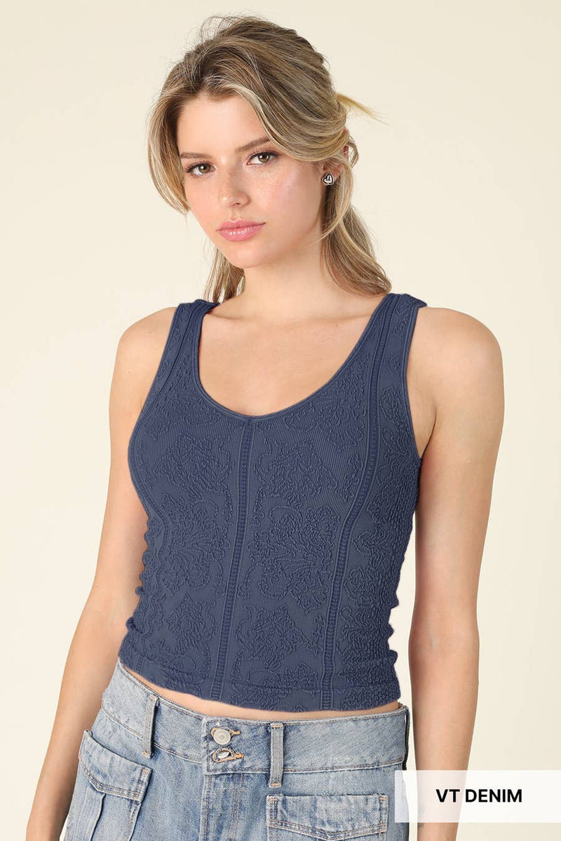 Nikibiki Vintage Reversible Textured Top