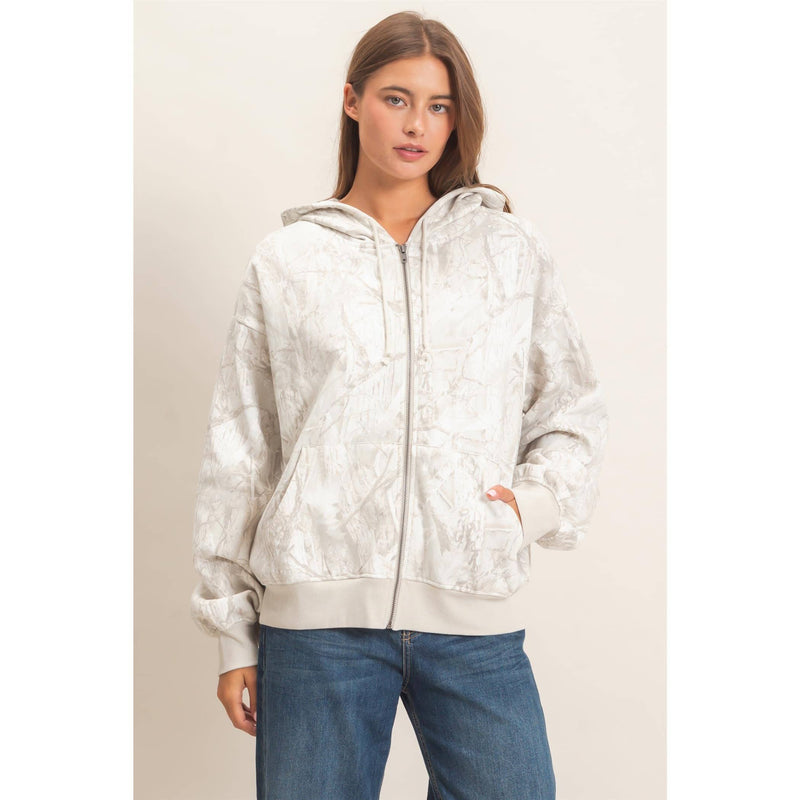 HYFVE Tree Camouflage Zip-Up Hoodie