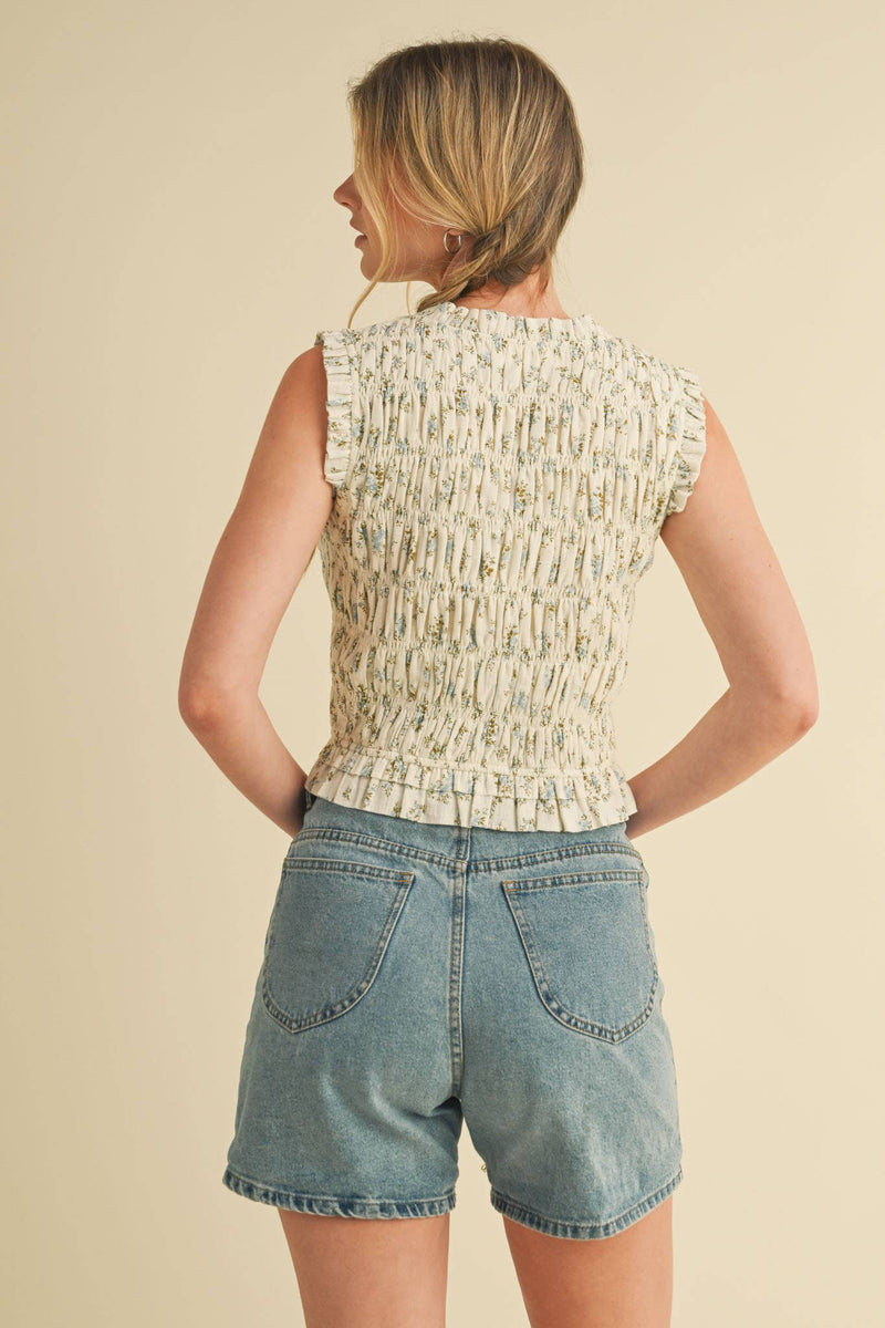 &merci Smocked Ruffle Top