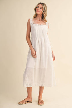 &merci Lace Trim Midi Dress