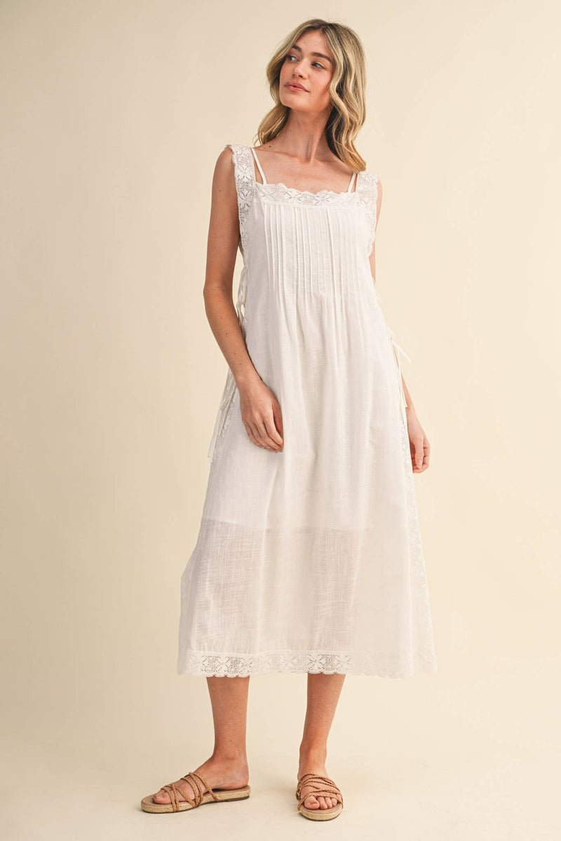 &merci Lace Trim Midi Dress