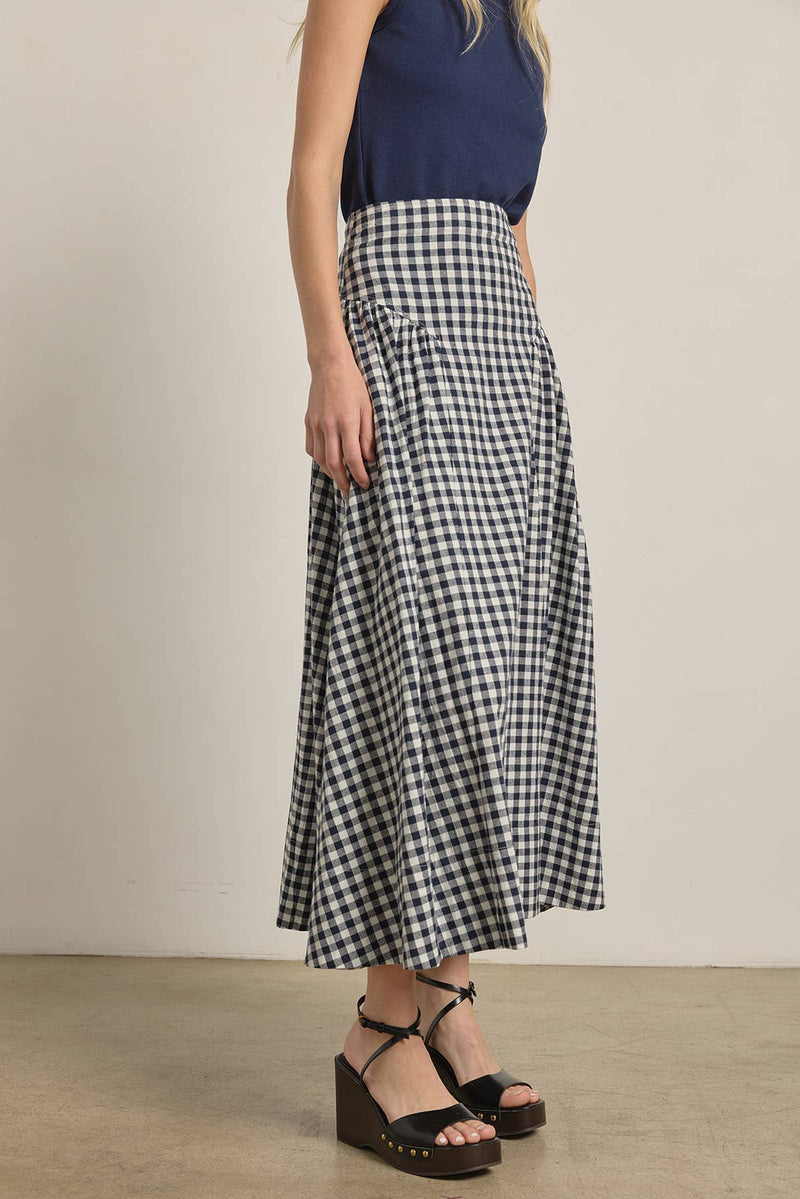 Raisonnel Gingham Check Midi Skirt