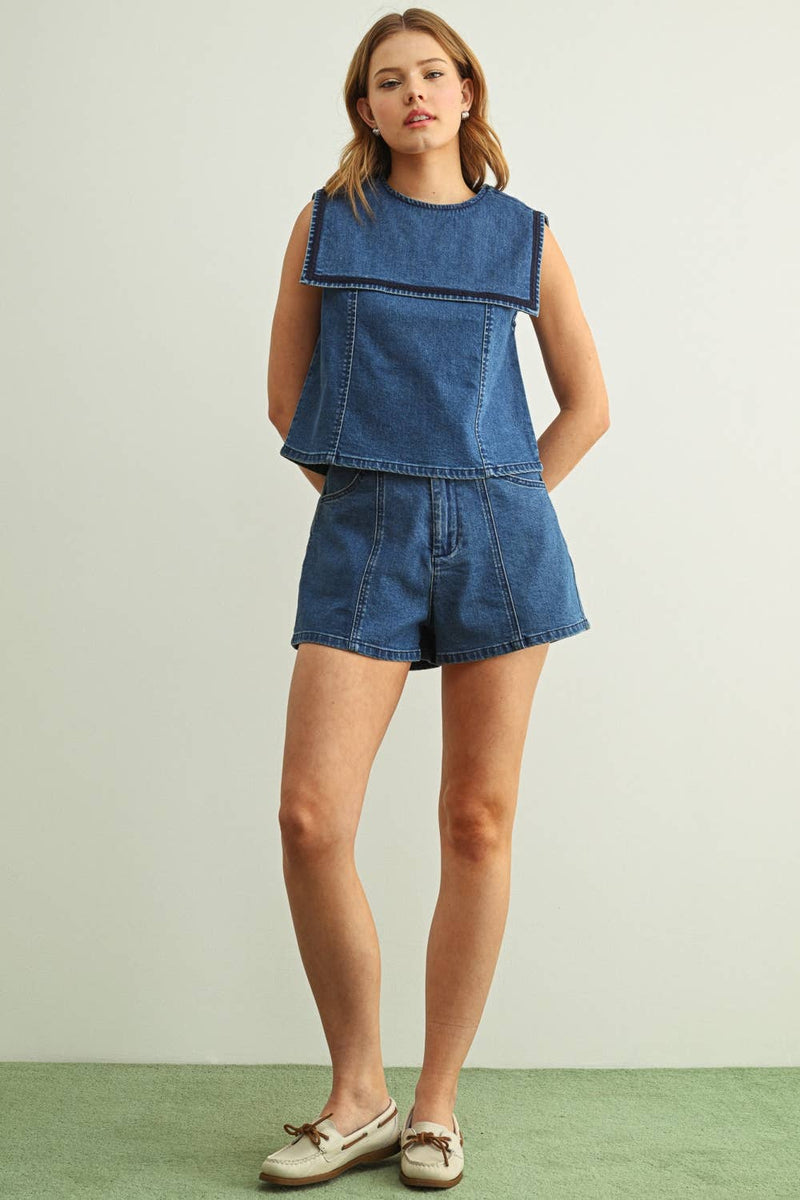 MIOU MUSE STRETCH DENIM SHORTS