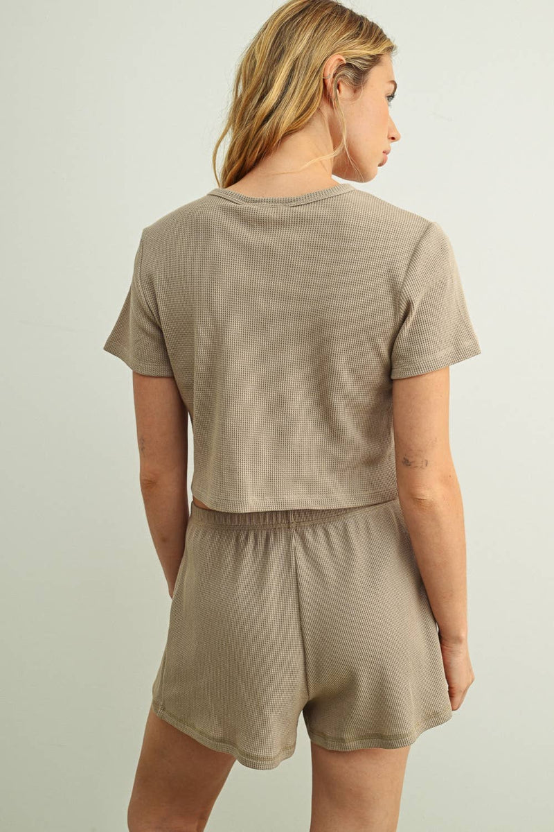 Miou Muse Waffle Knit Lounge Shorts