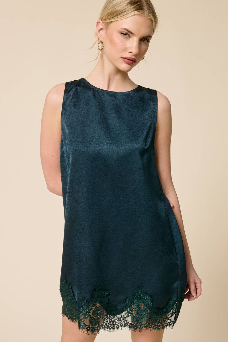 Mimosa Lace Trim Sleeveless Mini Dress