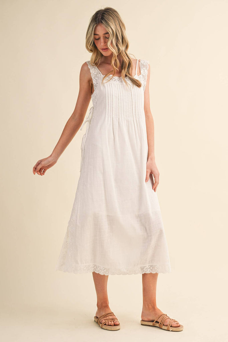 &merci Lace Trim Midi Dress