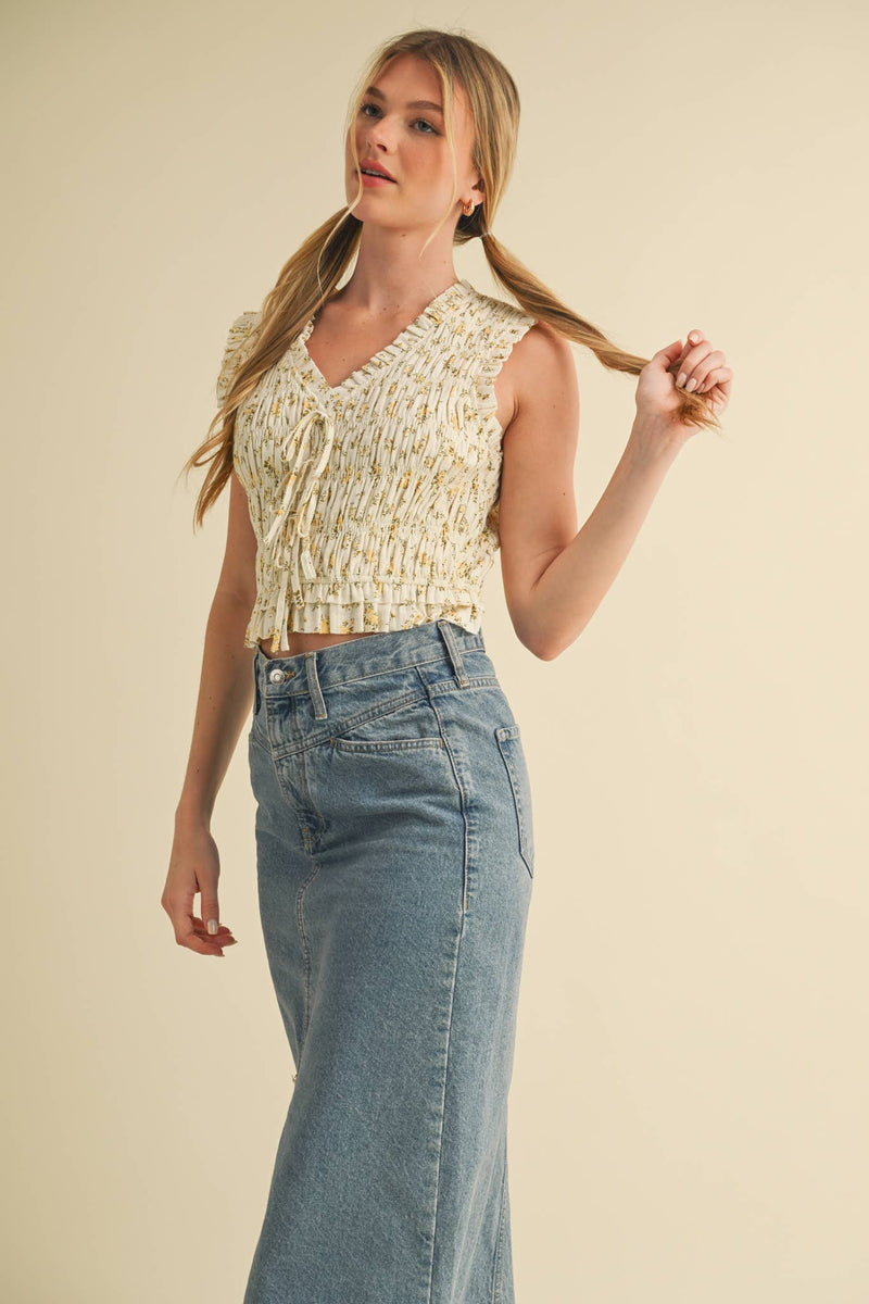 &merci Smocked Ruffle Top