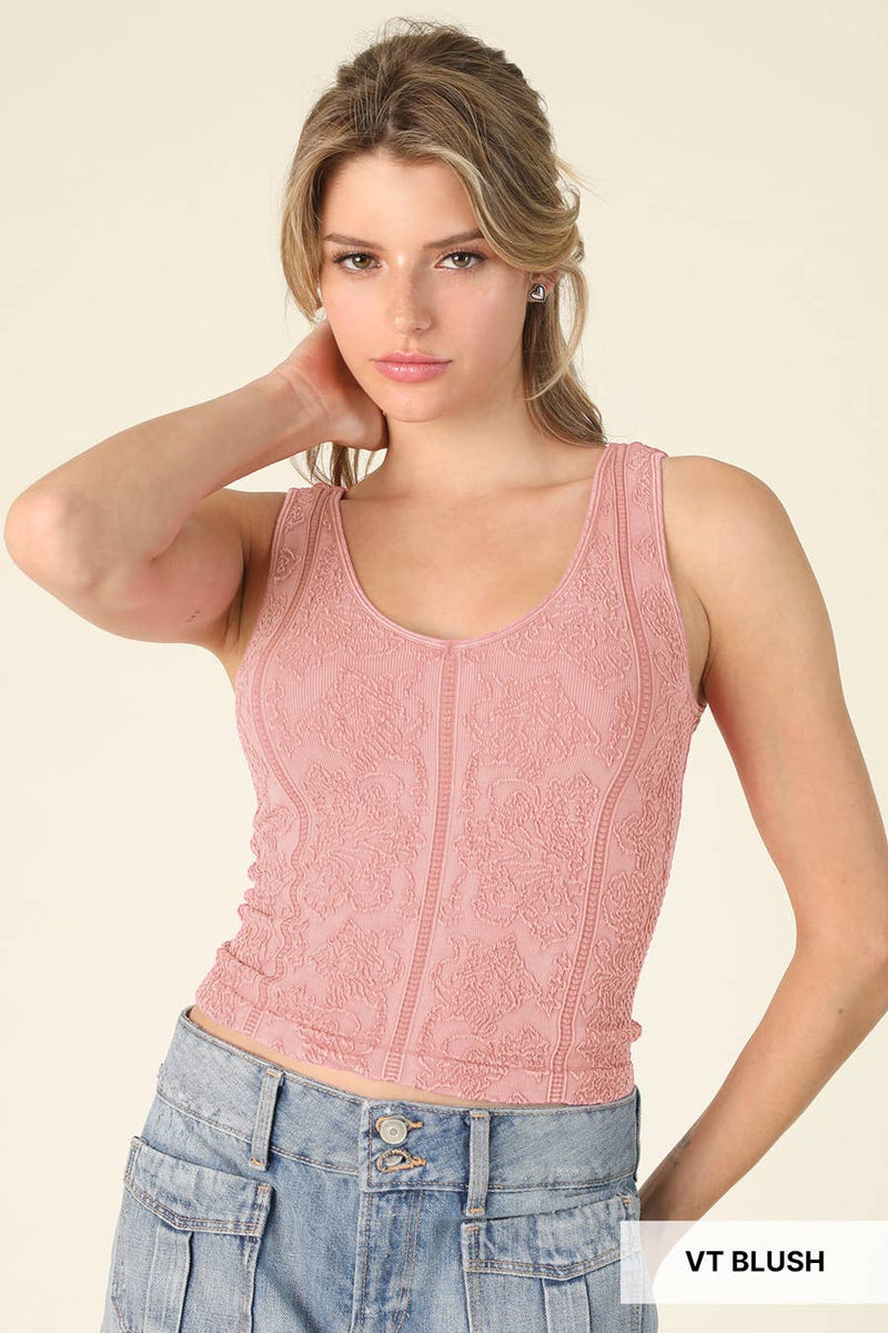 Nikibiki Vintage Reversible Textured Top