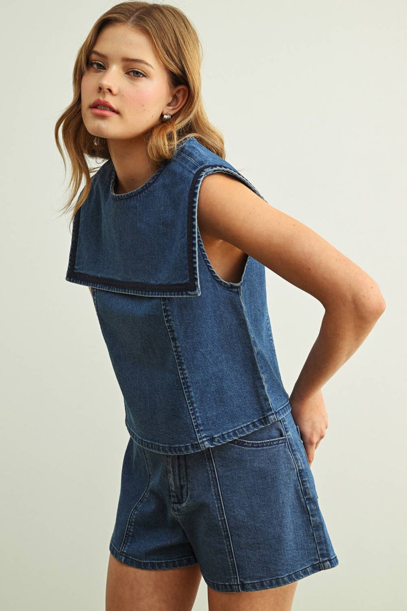 MIOU MUSE STRETCH DENIM SHORTS