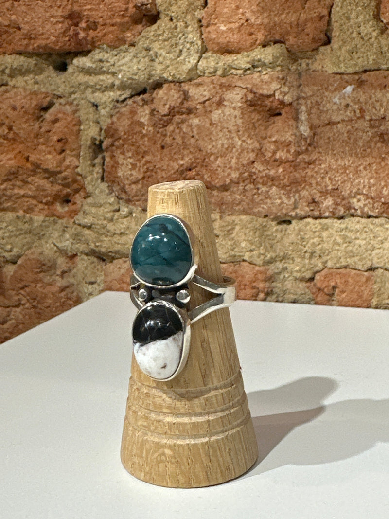 Double Stone Sterling Silver Ring by Leora Coronel